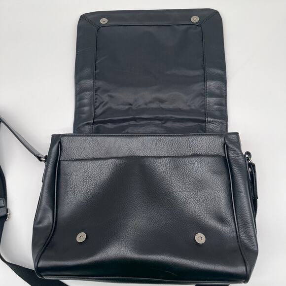 ALDO Leather Messenger Bag, Briefcase, Unisex Black - Picture 5 of 12